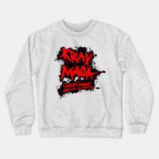 Krav Maga Contact Combat - Red on Black Crewneck Sweatshirt